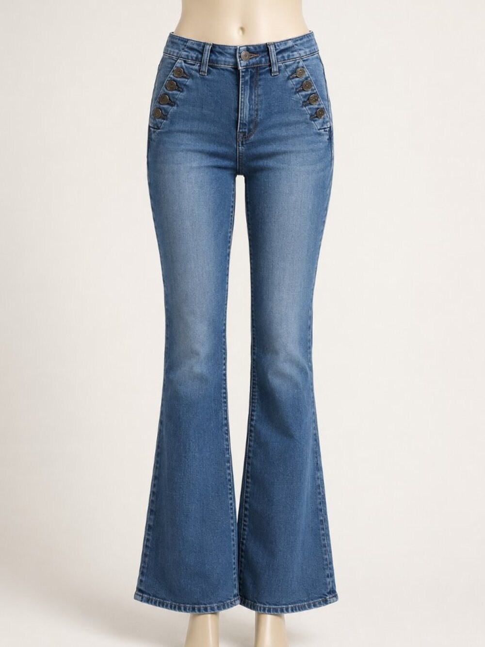 Gap ’70s Flare Jeans 27 Long High Rise Sailor Button Y2K Style